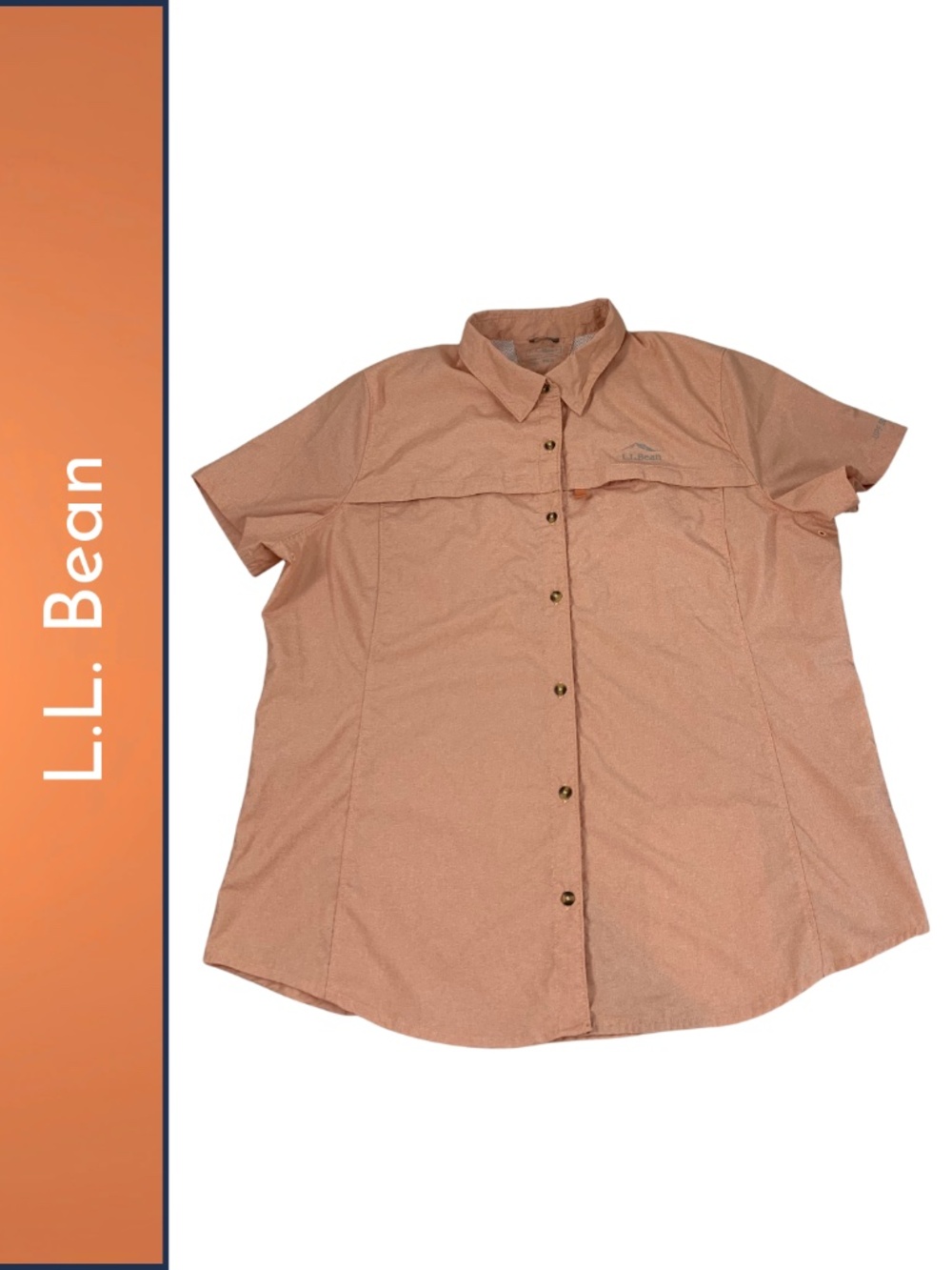 LL Bean Tropicwear Short Sleeve Shirt Women XL Reg Vented Outdoor Fishing